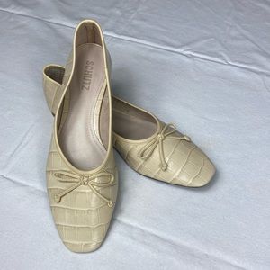 NWOT Arissa Croc Print Leather Ballet Flats